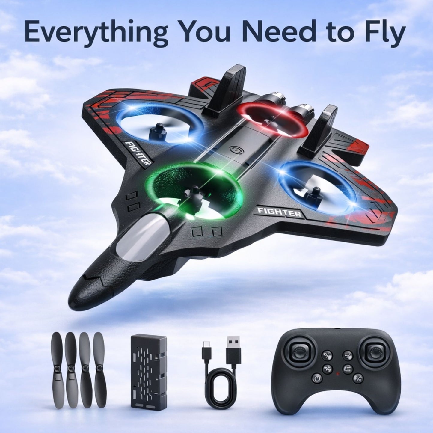 Fighter Jet Pro™ - High-Speed RC Fighter Jet Airplane- 360° Stunt Thunderjet with Remote Control